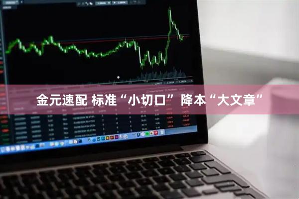 金元速配 标准“小切口” 降本“大文章”
